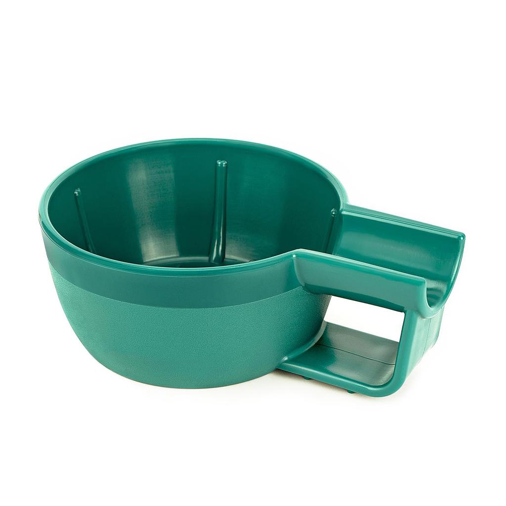Linkidea Plastic Shaving Soap Bowl with Wide Large Easy Lather Wet Razor Shaving Cream Bowl for Men Non-Slip Handle, Mouth, Capacity, Ridges, (Green)