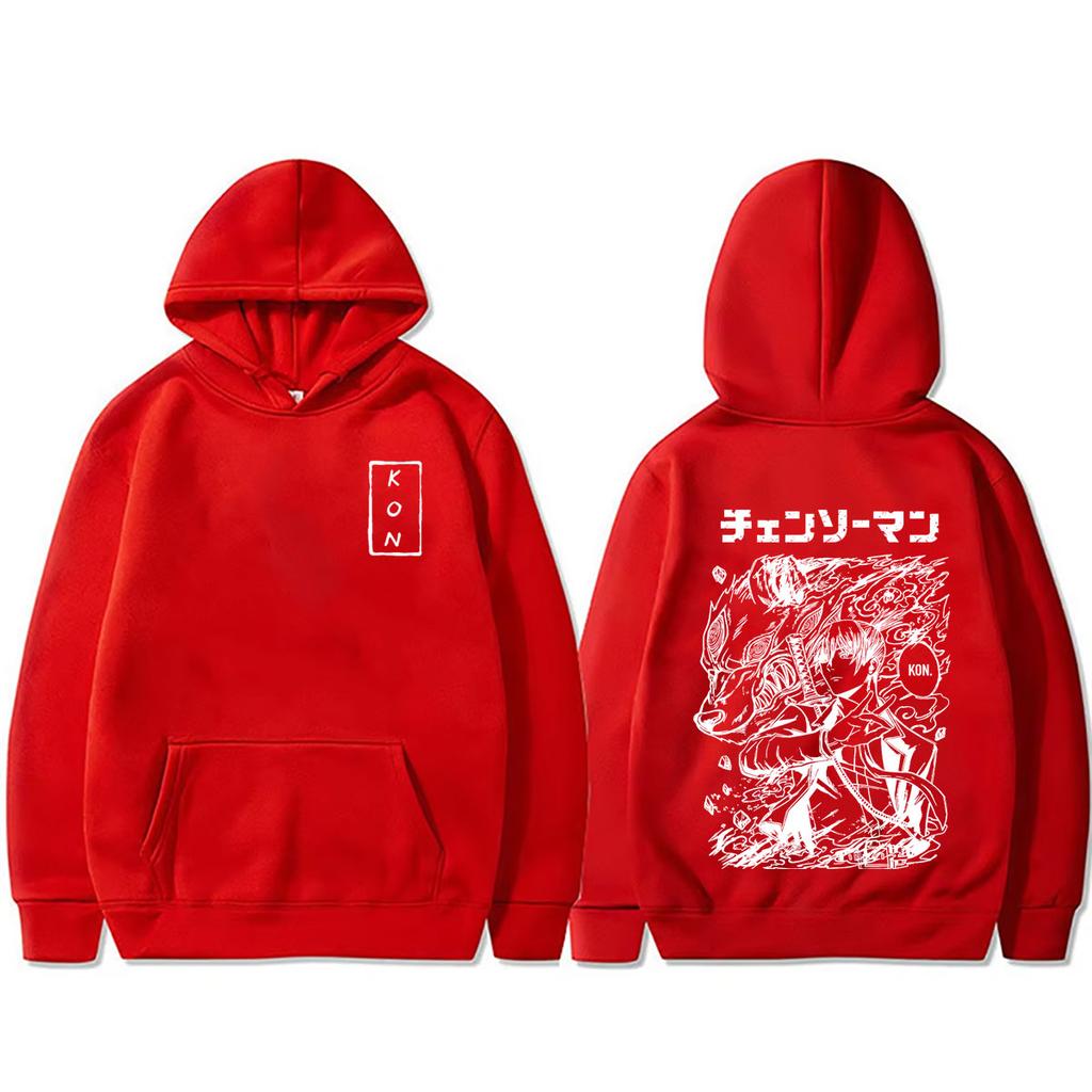 Anime Chainsaw Man Hoodie Hayakawa Aki Summon Kon Fox Devil Hooded Sweatshirt Men Women Manga Hoodies