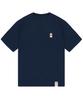 GRAVER [Unisex] Duck Face Embroidered Smile Short Sleeve T-Shirt_Navy
