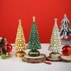Resin Christmas Tree Figurine Small Tabletop Christmas Tree Decoration with Star Topper