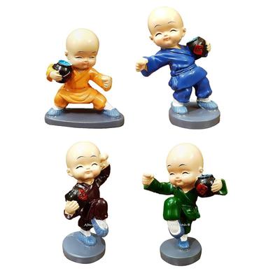 Monaco Kung Fu Decorazioni Giardino in Miniatura Oggetti Statuetta da Mostra Statue e Regalo (4 Monaci Kung Fu Taglia Grande)