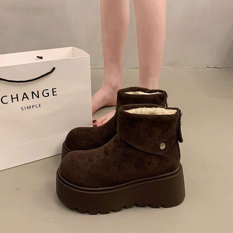 

Зимние сапоги морозостойкие и теплые на толстой подошве для женщин 2025 новые зимние короткие сапоги Birkenstock бархатные хлопковые туфли для женщин 40