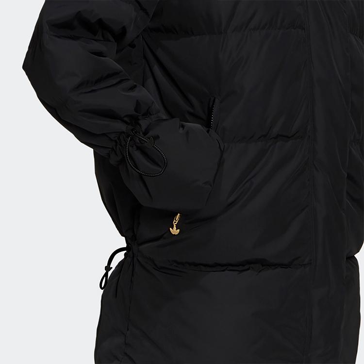 adidas Originals Winter Casual Solid Color Hooded Down Jacket Women Outerwear Black GU1782