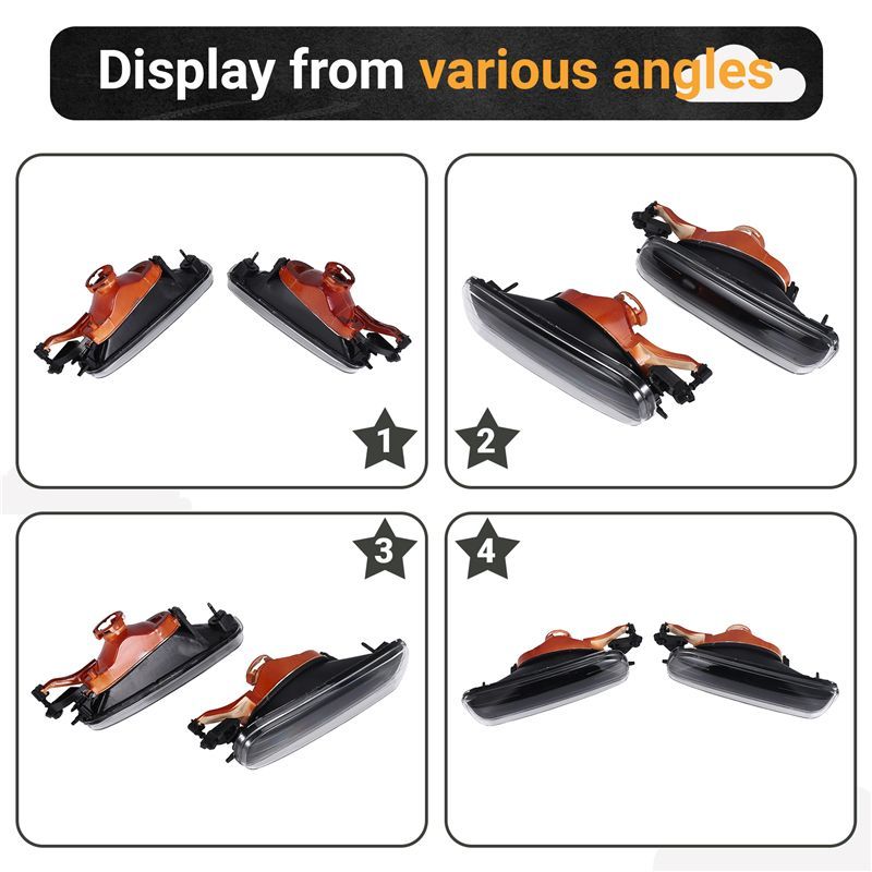 Durable-1 Pair Fog Light Left Right Fog Lights Driving Lamps Cover For-BMW 3 Series E46 4 Door 1999 2000 2001 LED Car Day Light