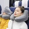 H-Shaped Inflatable Pillow Travel Neck Pillow Car Neck Rest Cushion Inflatable Neck Pillow With Hood Portable U-Shaped Pillow