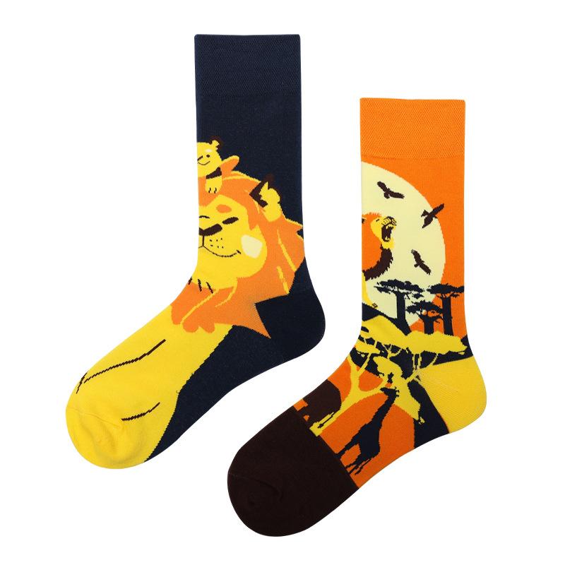 Mandarin Duck Men's and Women's Socks Original AB Trendy Socks Medium High Tube Socks Flower Fruit Animal Cartoon Cotton Socks