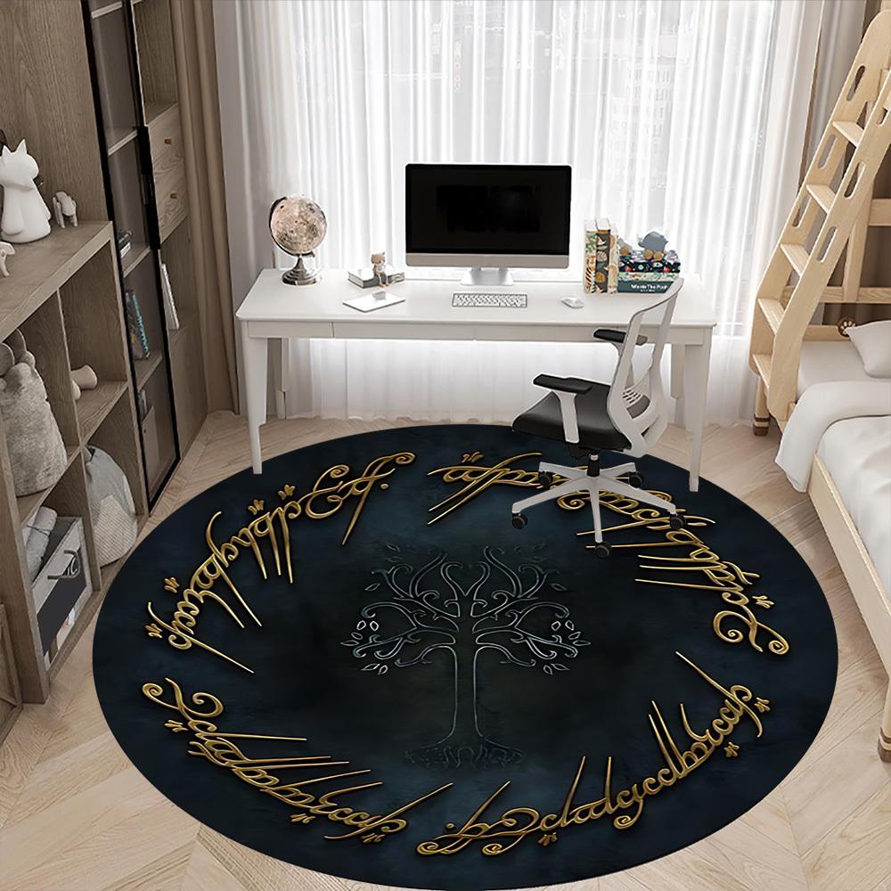 1pc The Lord of the Rings Office Round Area Rug, Under Office Chairs Bedroom Living Room Home Decor  A1022170