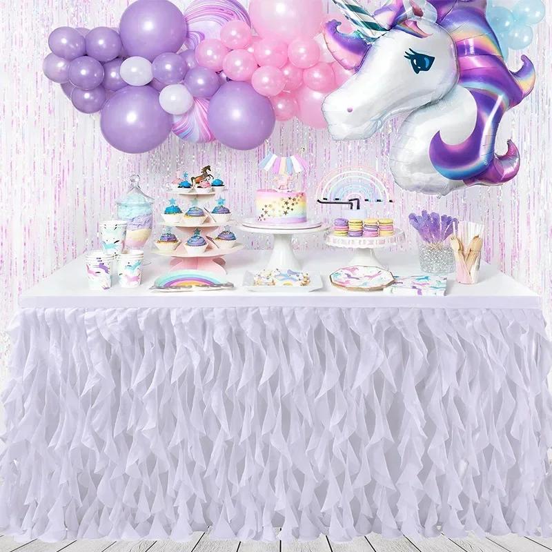 Wicker table skirt party birthday wedding chiffon curly  circumference dessert sign in  gauze  skirt