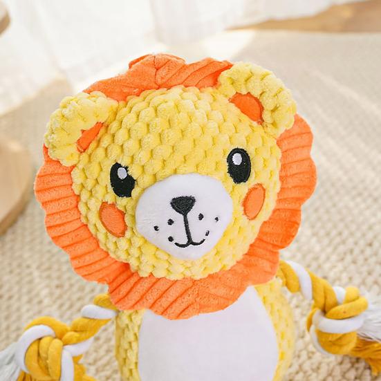 Plush Dog Toy for Aggressive Chewers Interactive Squeaky Chew Toy Soft Stuffed Animal with Cotton Rope Legs for Teething Puppies Small Medium Large