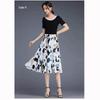 Women's Plus Size High Waist A-Line Chiffon Skirt with Four-Way Stretch and Pleated Design, Suitable for All Seasons 2023