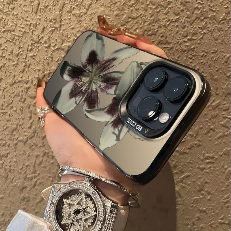 Oil Painting Lily Flower Retro Pattern Phone Case For iPhone 17 Air Pro Max 16 15 14 13 12 11 Pro 16 Plus Mini Shockproof Cover