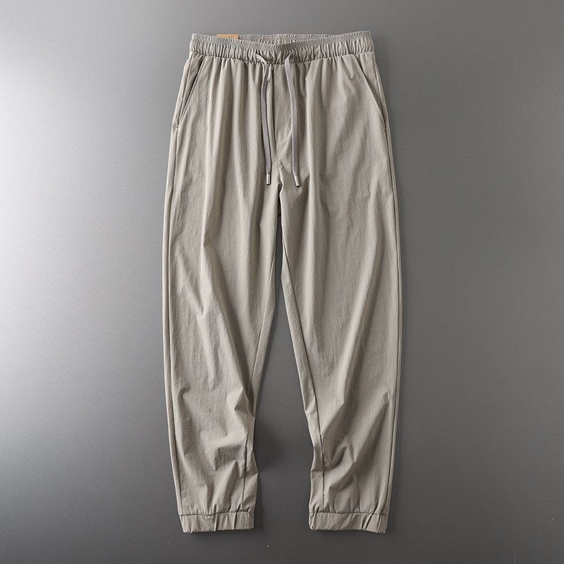 Export Tail Single Cut Label Men Ice Silk Sports Pants Summer Thin Outdoor Quick-Drying Pants Export Men s Casual Pants Khaki L