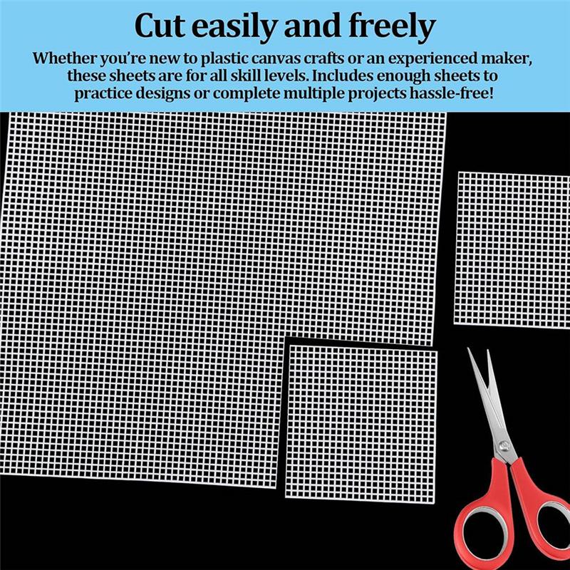 Plastic Canvas Sheet For Needlepoint& DIY Crafts- 13.4 Inch By 10.4 Inch With 2.5Mm Grid Design 4 Pack