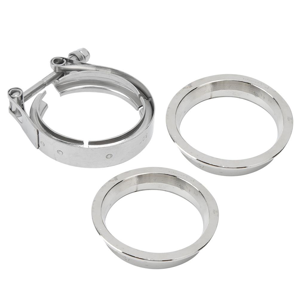 Bil V-båndklemme Eksos Downpipe Flenssett 304 Rustfritt stål(3,0 tommer   76 mm )