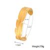 MamacitaSlay 316L Stainless Steel Feather Textured Open Cuff Bangle 18K Gold Plated Waterproof Jewelry For Women Everyday Wear