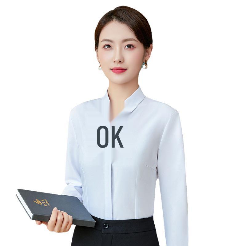 Women's 2023 Autumn Professional Long-Sleeve White Shirt