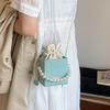 New niche bucket bag trendy personalized high-end messenger bag simple atmosphere pearl portable women's bag