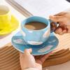 12 Styles Creative Cute Ceramic Mug Espresso Coffee Cup with Saucer Hand Pinched Irregular Flower Clouds Breakfast Milk Tea Cups