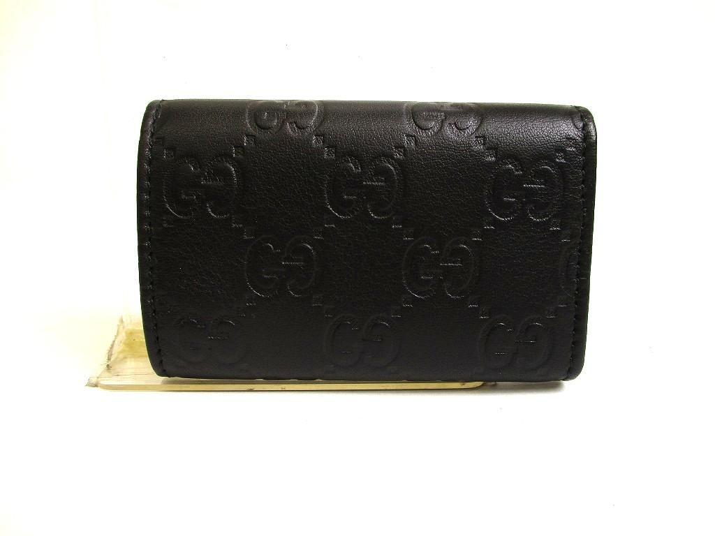 Authentic GUCCI Guccissima Black Leather 6 Pics Key Chain #921  Refurbished