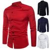 Chemise homme couleur unie simple boutonnage coupe slim double patte de boutonnage printemps t-shirt pour un usage quotidien