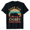 Save the Chubby Unicorns Retro Sunset Rhinoceros T-Shirt