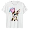 Puppy With Heart Balloons Dogs Unisexs TShirt Unisexs Tee Graphic Unisex Top