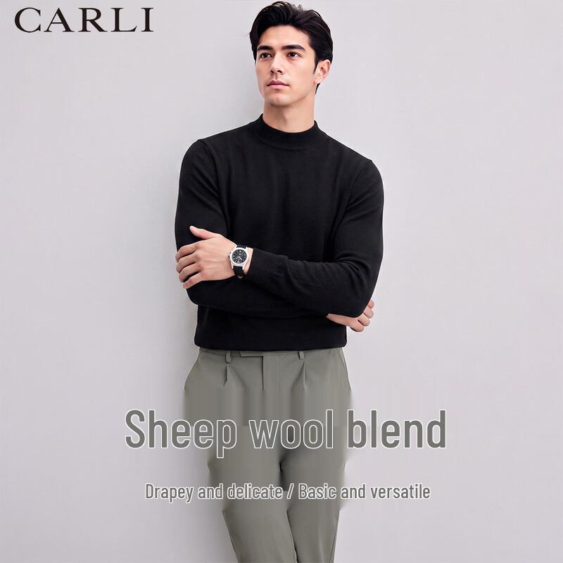 CARLI Men's Lamb Wool Blend Casual Knit Sweater