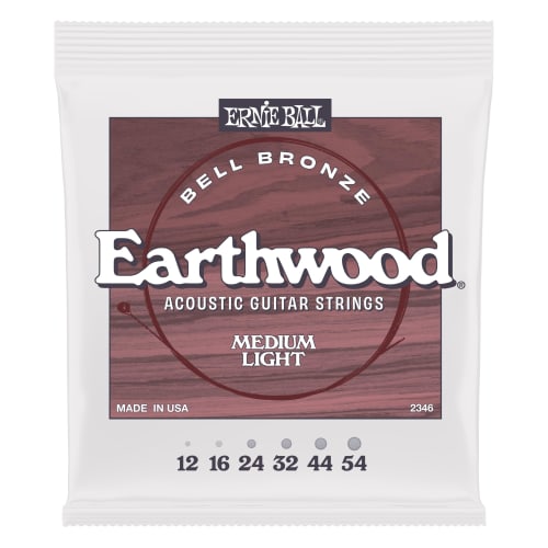

ERNIE BALL Earthwood Bell Bronze 2346 Medium Light (12-54) Acoustic Guitar Strings, Designed by John Mayer, for a Powerful, Rich Sound and the Ultimat