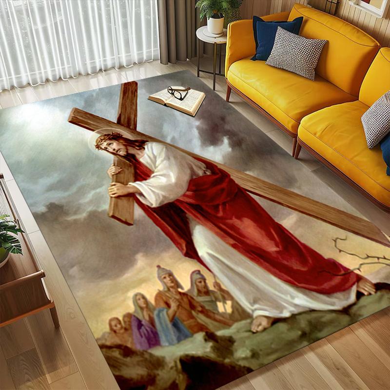 Christ'S Passion Living Room Nonslip Area Rug Soft Carpet For Bedroom Game Playroom Sofa Office Home Decor Doormat Christmas Gift C9301524