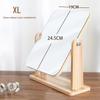 Aige Large Wooden Rotating Folding Makeup Mirror
