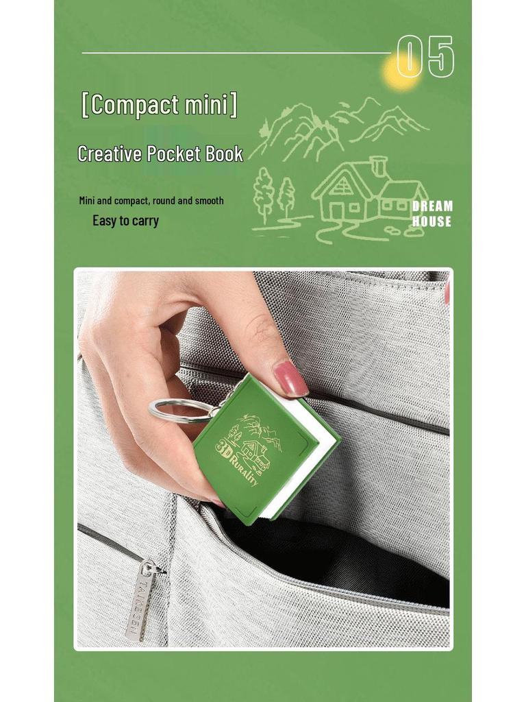 Brelok 3D Pop-up Drewniana Chata: Kreatywna składana książeczka dla dzieci