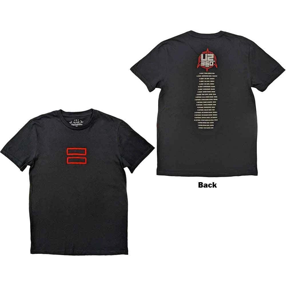 U2 360 Degree Tour 2010 Equals T-Shirt Black New L