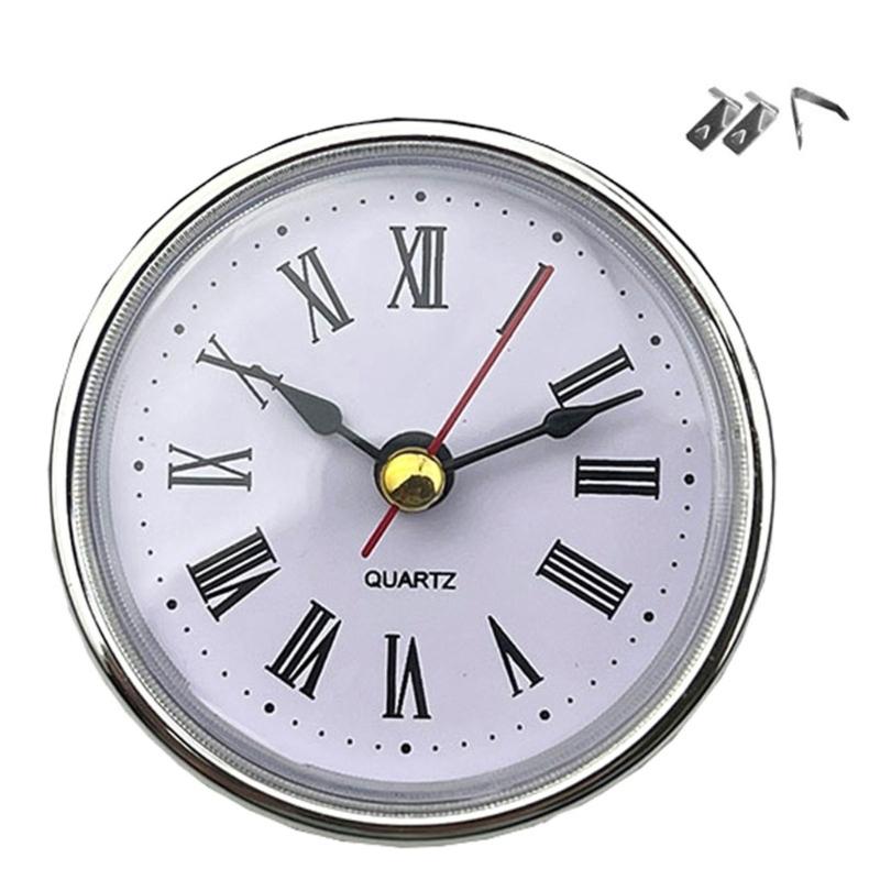 Round 65mm Round Clock Insert with White Face and Gold/Silver Trim for Home and Office Use