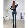 High-waisted Jeans for Women's 2025 Autumn and Winter New Thin, Slim-fitting, Fleece, Small-footed Pencil Pants