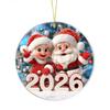 Christmas Santa Ornament 2026 Round 2D Acrylic Santa Claus Christmas Tree Ornament for Holiday New Year Home Decor