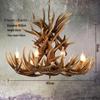 Retro Industrial Antler Chandelier for Bedroom, Dining Room, Cafe, or Coffee Shop