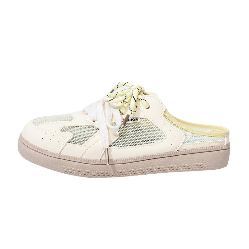 Wearing a bag head and half slippers, glacier blue pedal, refreshing summer new lazy shoes women