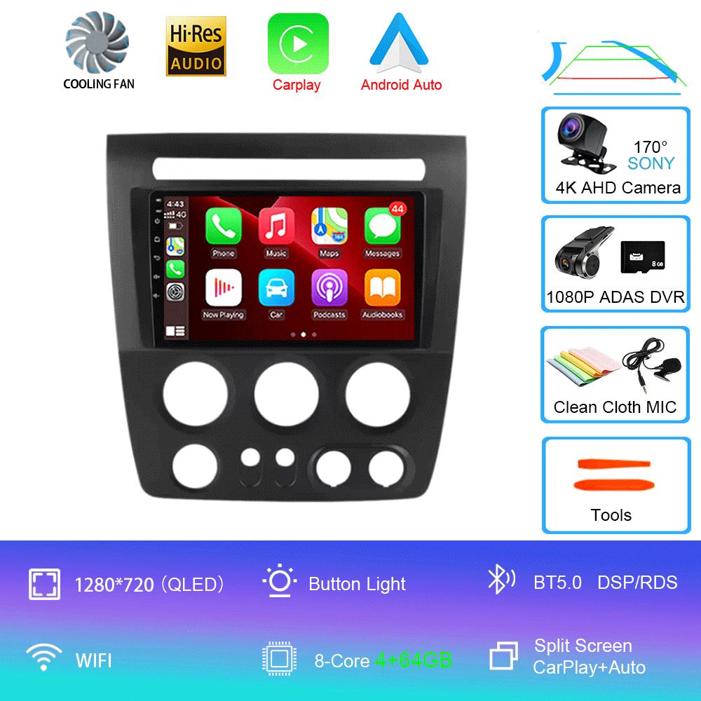 Android 14 Car Radio Multimedia Player For Hummer H3 1 2005 - 2010 2 Din Navigation Carplay Autoradio Stereo WIFI DSP QLED Sreen