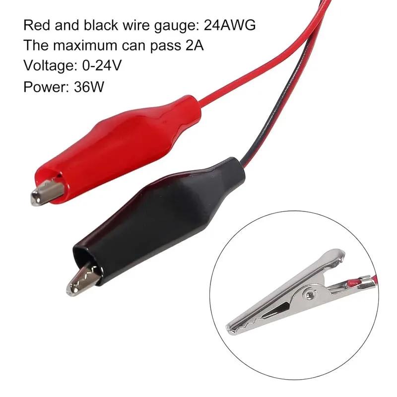 2pcs Circuit Test USB to Alligator Clip Adapter Cable Male Female USB to Alligator Clip Probe USB Cables with Alligator Clip