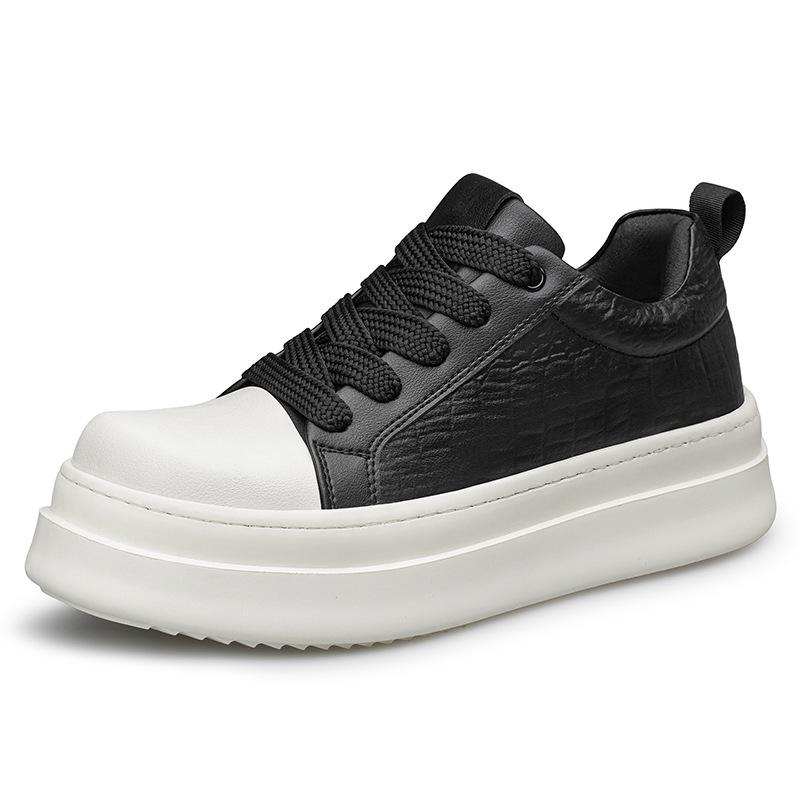 Invisible 7CM Height-Increasing Men s White Thick Sole Casual Low-Top Shoes 40