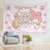 Cute Color Anime Character Design Sanrio My Melody And Floral Tapestry Room Decoration Home Decor Bedroom Wall Hanging Fabric