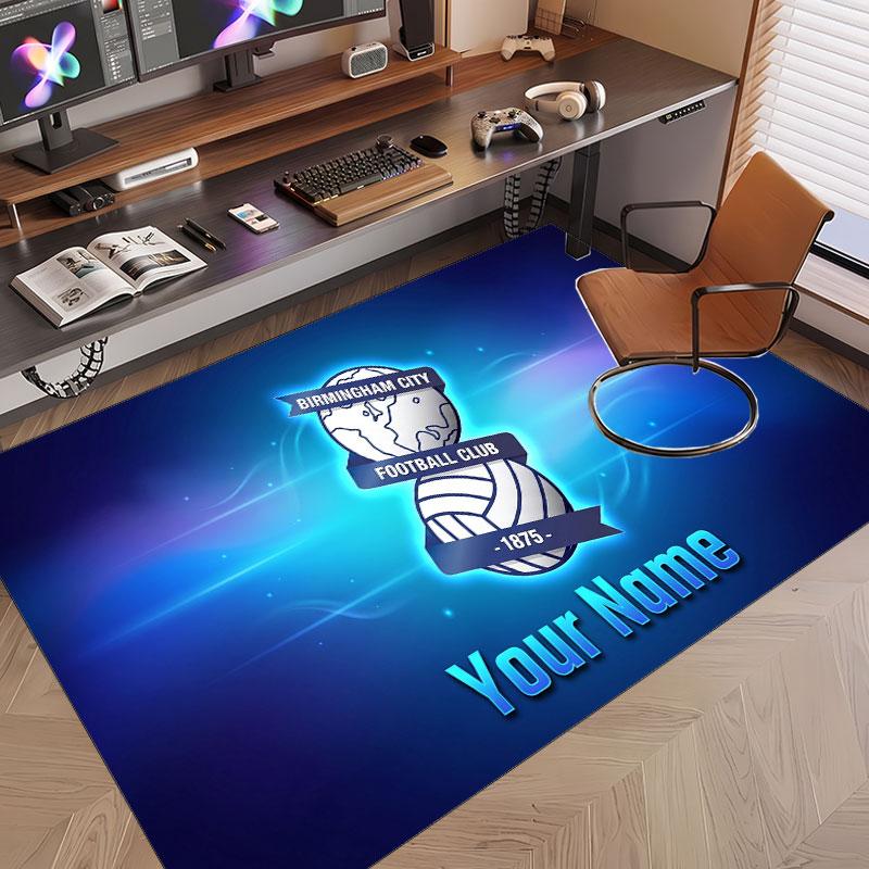 Custom Rug BIRMINGHAM CITY Pattern Print Name Text Soft Non‑Slip Floor Carpet for Home Indoor Decoration