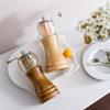 2 Ein Licht/Dunkles Gummiholz Manuelle Pfeffermühle Luxus-Set, Keramisches Mahlwerk Wiederverwendbare Gewürzflasche Küche, Restaurant Zuhause Meersalzmühle