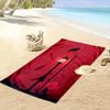 Crimson twilight serenade Print beach towel, quick drying, suitable for travel, outdoor sports, jogging, the beach and swimming, gift