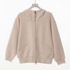 Autumn and winter new 0 Mamba cotton double-ended zipper semi-turtleneck cardigan jacket solid color loose casual hoodie
