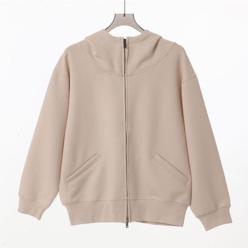 Autumn and Winter New 0 Mamba Cotton Double-ended Zipper Semi-turtleneck Cardigan Jacket Solid Color Loose Casual Hoodie