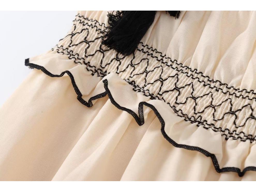 Summer Midi Dress: European & American Style with Elastic Upper Body for Women