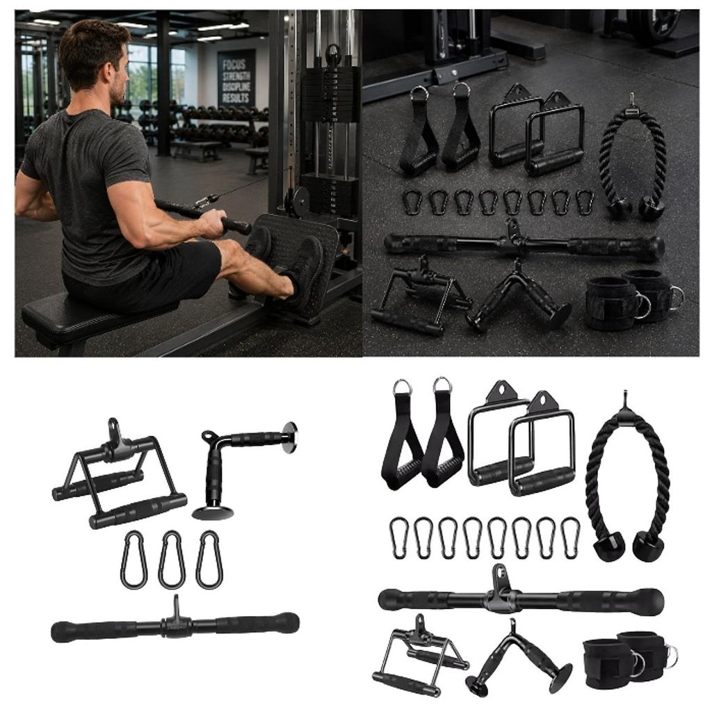 3 Pieces Pull Down Pulldown Attachment Handle with Rotating Axis for Grip Support Steel Build