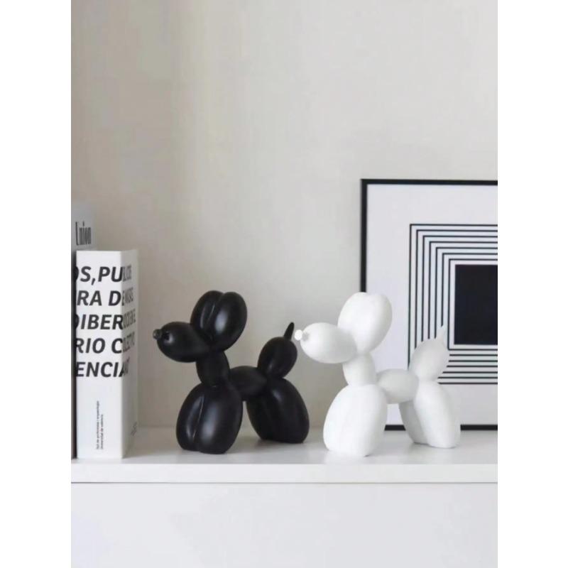 1pc Handmade Resin Balloon Dog Statue Ornament - Cute White Animal Sculptures for Home Decoration and Valentine's Day Gifts, Bir