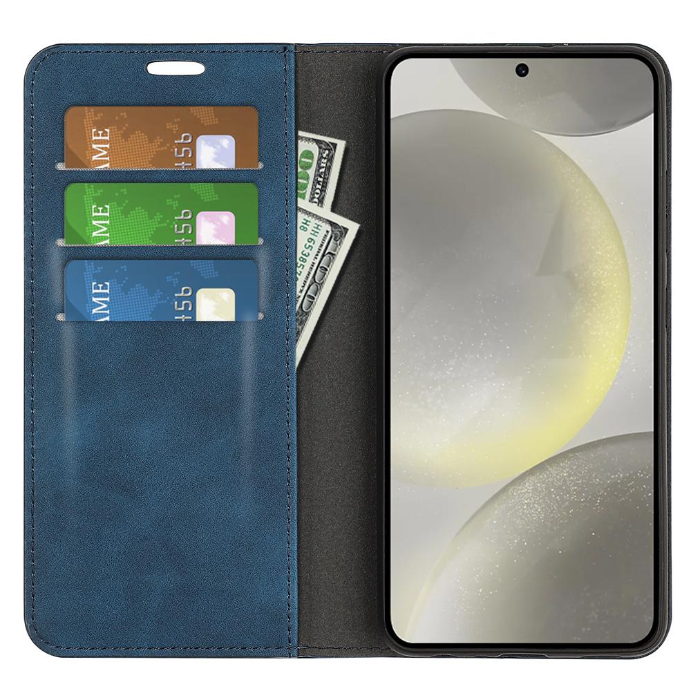

For Samsung Galaxy S24 FE Case Skin-Touch Drop-Proof Leather Wallet Phone Cover Black